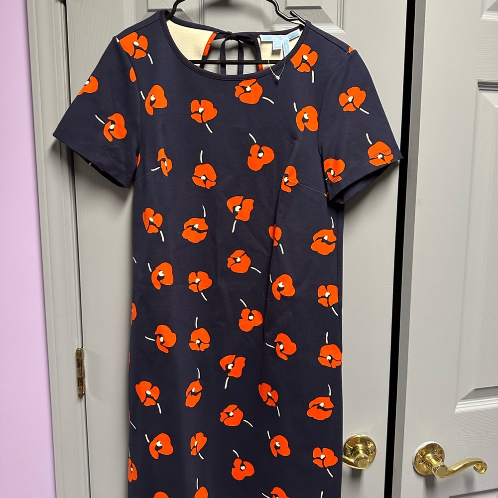 Draper James Navy and Orange Floral Dress